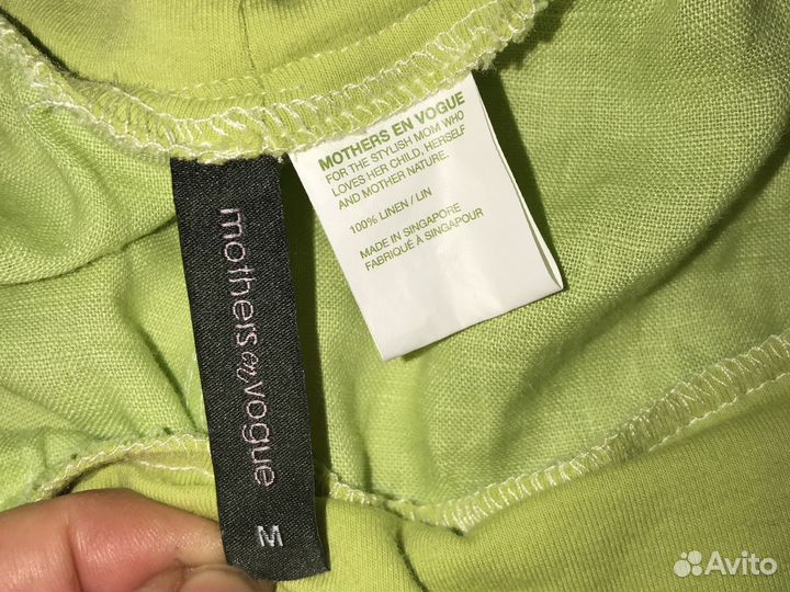 Льняные брюки для беременных размер M