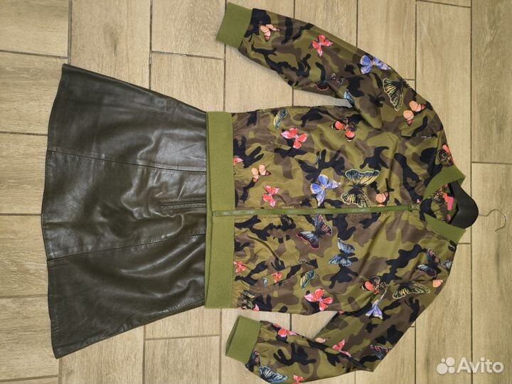 Кожаная мини-юбка разм. 44-46