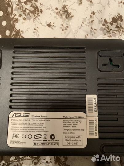 Wifi роутер asus wl-520gc