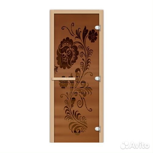 Дверь Для Сауны 1.9х0.7 Хохлома мат