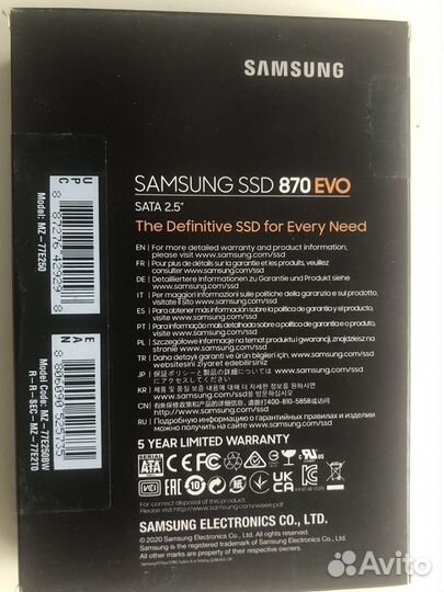 Ssd samsung 870 evo 250gb