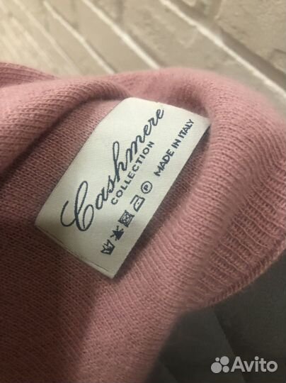 Палантин Италия 100% кашемир Пудровый 60*190