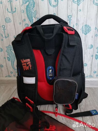 Рюкзак школьный Berlingo+мешок для сменки+дождевик