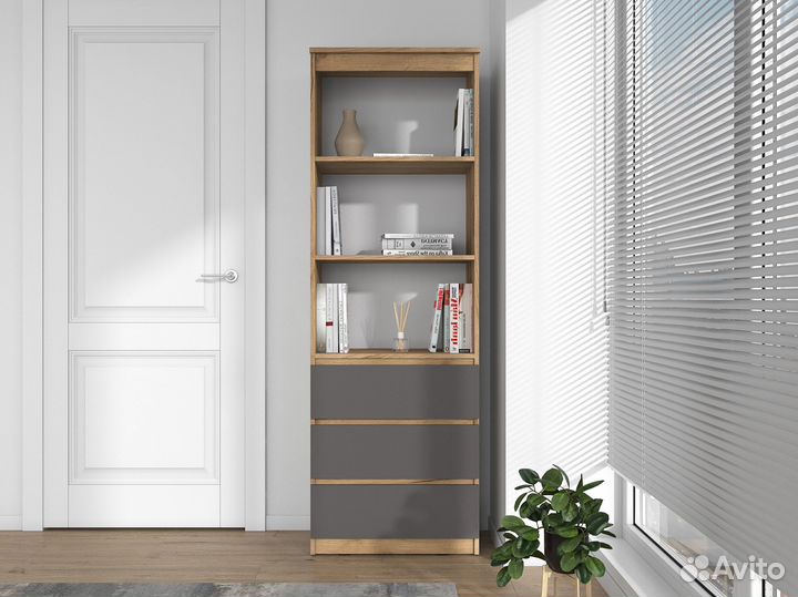 Стеллаж как IKEA с полками и ящиками для хранения