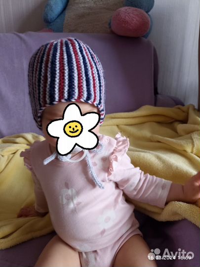Шапочка на мальчика 1г, ручная работа