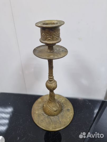 Антикварный подсвечник, 19 см