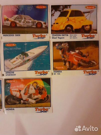 Вкладыши от жвачек 90-х г.Турбо спорт