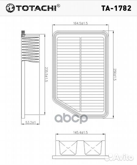Фильтр воздушный TA-1782 totachi