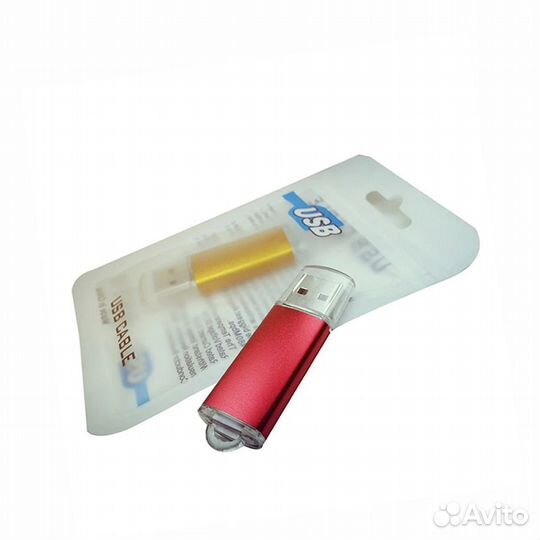 Флеш накопитель 4Gb, USB 2.0, металл, красный