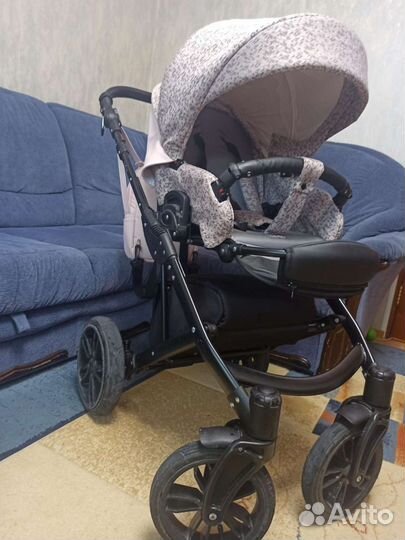 Коляска 2 в 1 эко кожа indigo