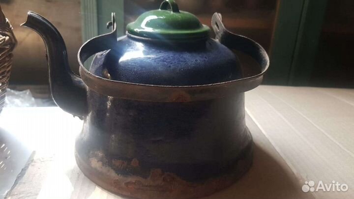 Чайник эмаль СССР синий