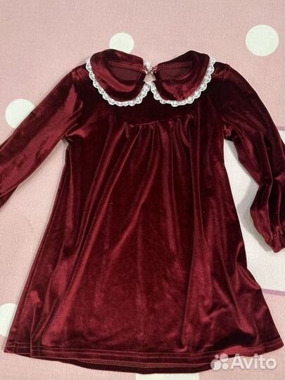 Платье для девочки бархотное 104