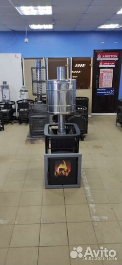 Печь для бани Варвара каменка пс+Бак труба 55л