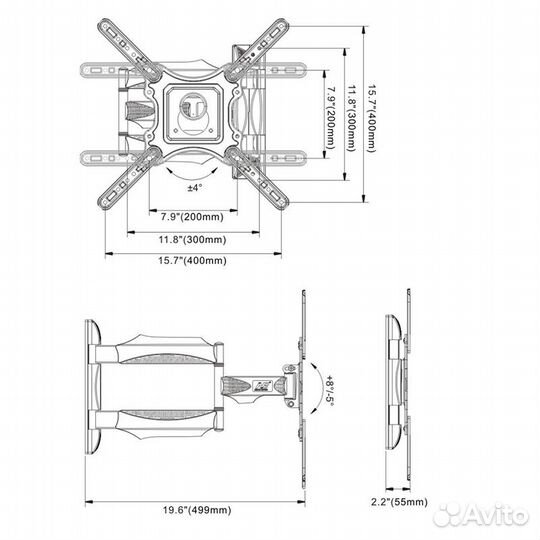 Поворотные кронштейны 14-60 дюймов