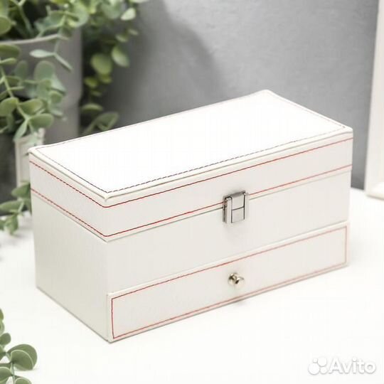 Шкатулка кожзам для украшений и часов 4 отделения