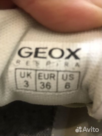 Белые кожаные кеды Geox