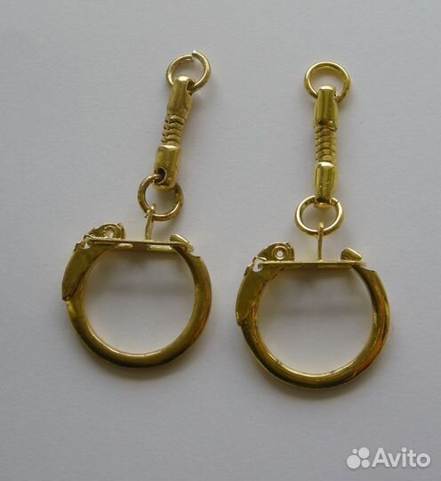 Основы для брелоков, концевики, золотистые