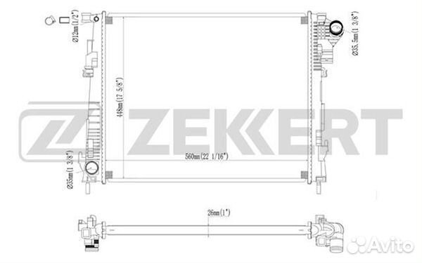 Радиатор охл. дв. Nissan Primastar (X83) 06- Opel Vivaro A 06- Renault Trafic II 06