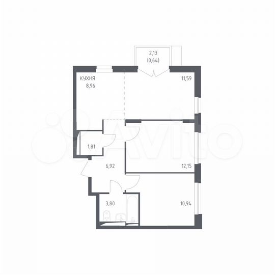 3-к. квартира, 56,8 м², 5/14 эт.