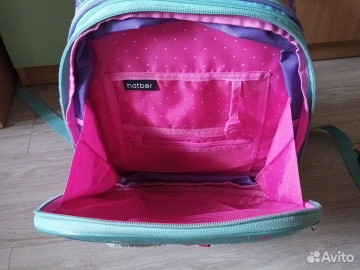 Детский портфель б/у для девочки с сумкой для еды