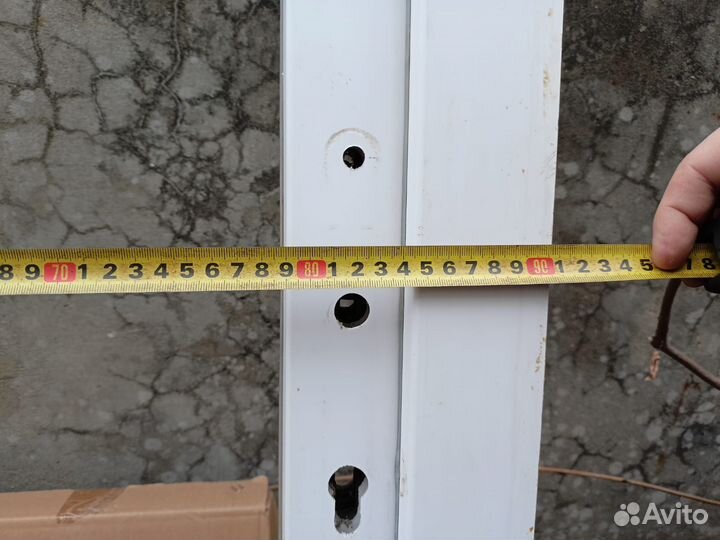 Дверь входная металлопластик белая 213 х 90 - бу