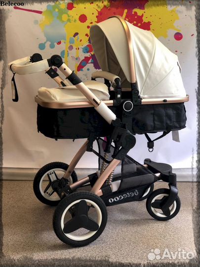 Коляска-трансформер 3в1 Belecoo белая новая