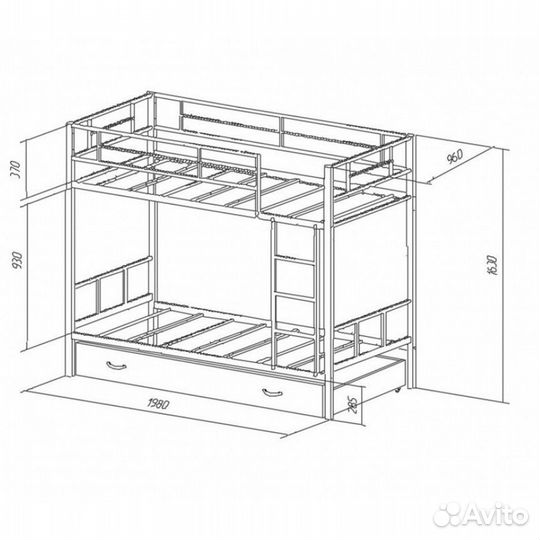 Двухъярусная детская кровать