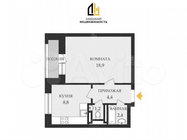 1-к. квартира, 39,3 м², 9/22 эт.