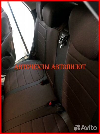 Чехлы Автопилот Kia Soul 2 из экокожи чёрно-шокола