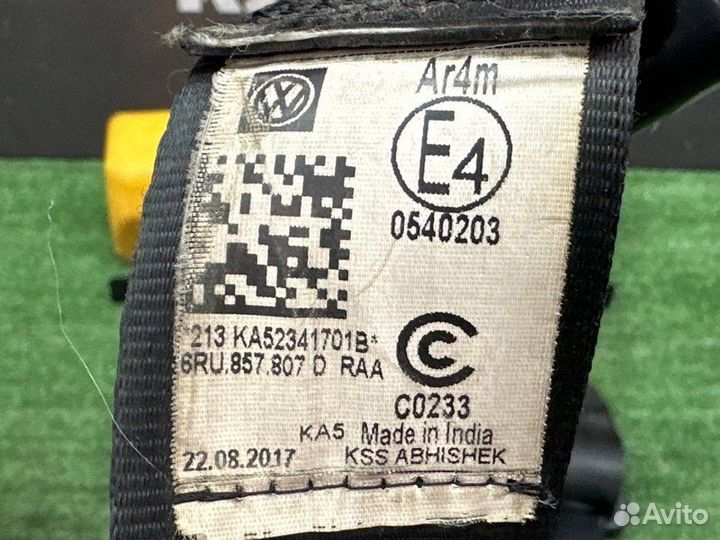 Ремни безопасности задние Volkswagen Polo 1.6 cwvb