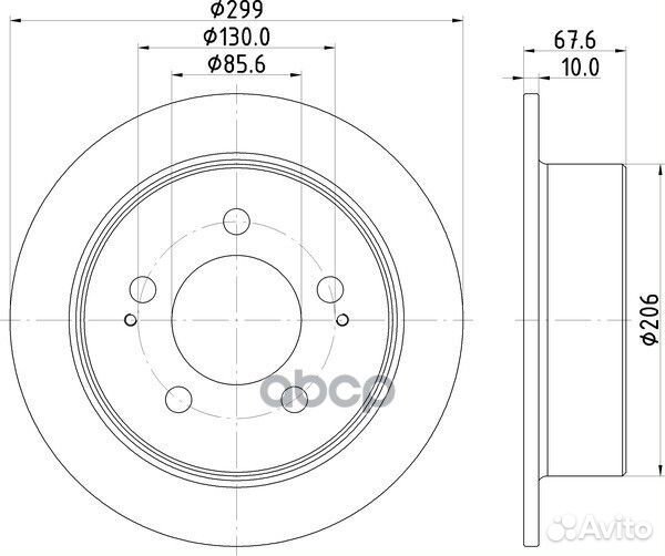 Диск тормозной зад ND6085 nisshinbo