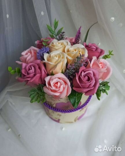 Букет из мыльных роз