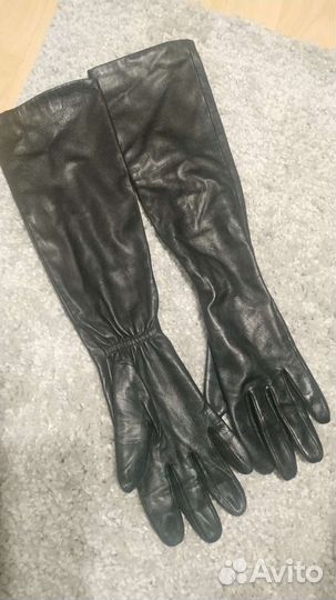 Перчатки кожаные длинные