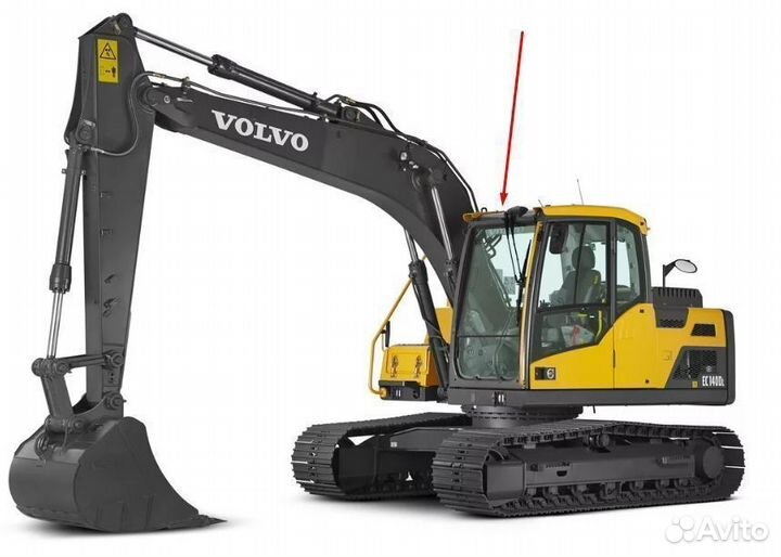 Стекло правое у стрелы на экскаватор Volvo EC140
