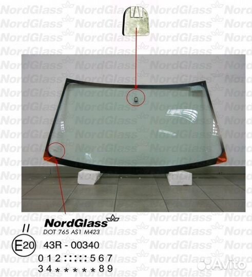 Ветровые стекла toyota RAV 4 II 3RGR,5RGR, шт 03/07-06/01 nordglass 8323agnblv1B