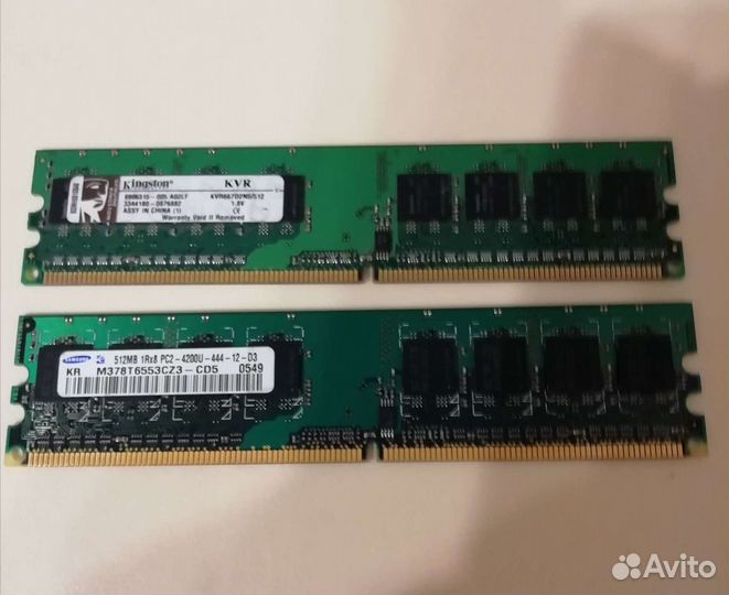 Оперативная память Samsung, Kingston ddr2 512 мб