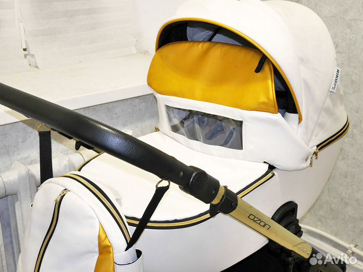 Коляска Riko Basic Ozon 3 в 1 с автокреслом экокож