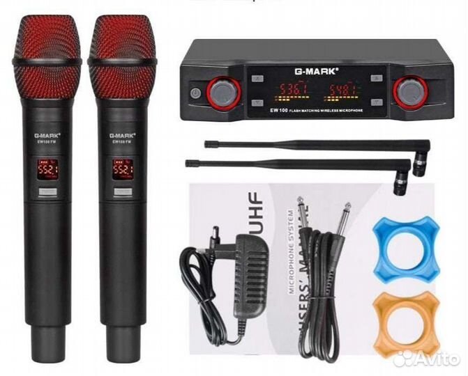 Микрофоны Pro Вокал Радио 2шт C-Mark EW100 New