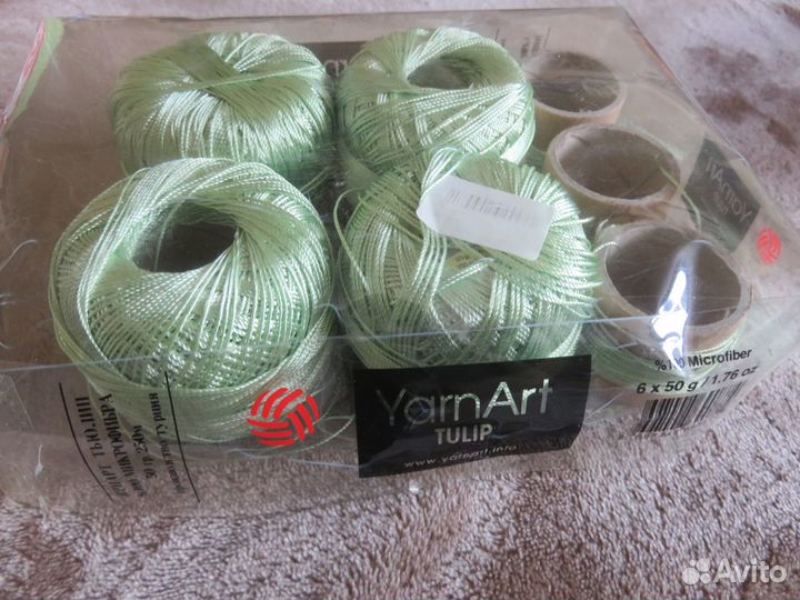 Пряжа YarnArt Tulip 4мотка №424 (зел.яблоко)