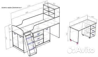 Кровать-чердак Дюймовочка