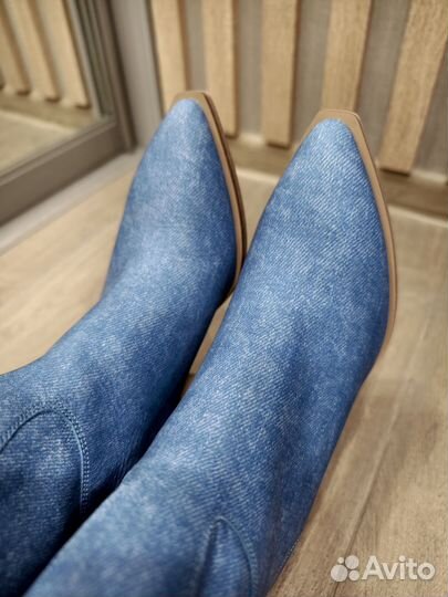 Полусапоги 38 Эконика ботинки кожа казаки деми