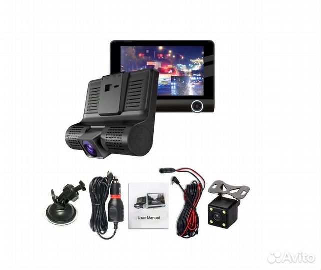 Видеорегистратор 3 в 1 с камерой заднего вида