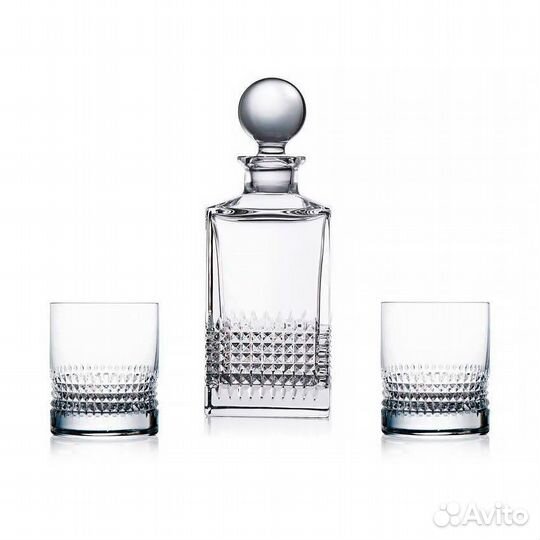 Набор для виски Rogaska Diamond графин и 2 стакана
