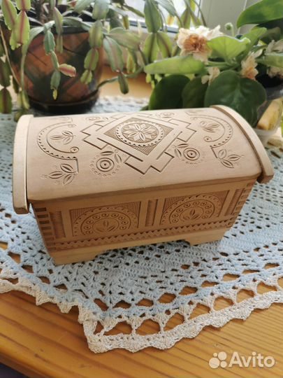 Шкатулка для украшений винтаж дерево Укрхудожфонд