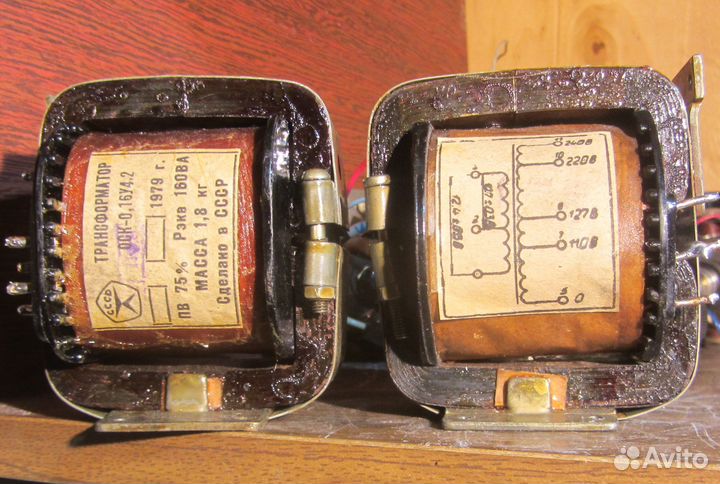 Два трансформатора 12 В 160 В А