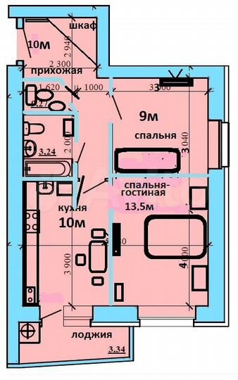 2-к. квартира, 50 м², 8/10 эт.