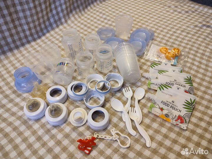 Бутылки и контейнеры для молока Avent, пакеты-пюре