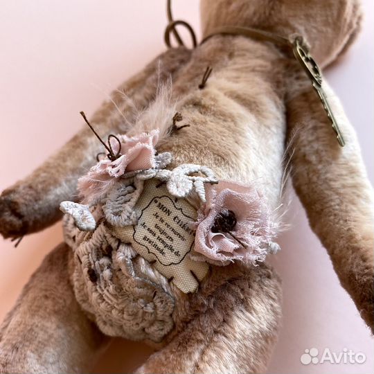 Медведь тедди в винтажном стиле ручная работа