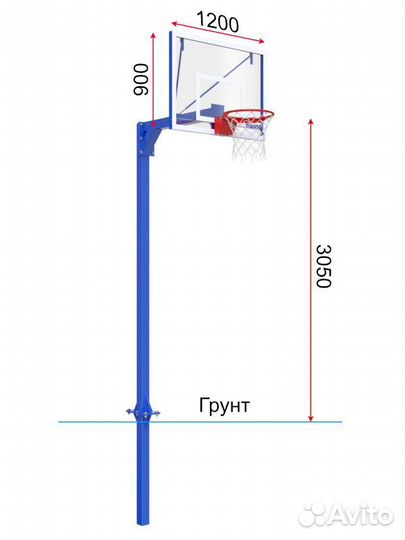 Баскетбольная стойка Pio 981223