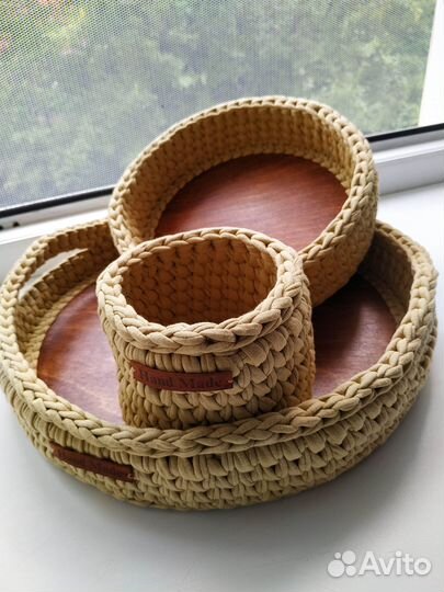 Корзинки из трикотажной пряжи